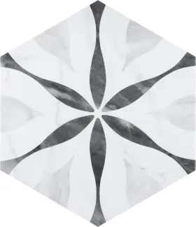 Feq8bxf Somertile Merola Tile Classico Bardiglio Hex Flower 7 Inch X 8 Porcelain Floor And Wall