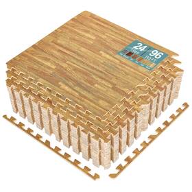 Sorbus 192405354991 Wood Grain Floor Foam Mat For Home And Office - Set