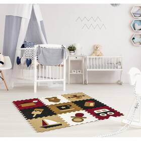 Sorbus 816485024741 Matney Children Playroom Interlocking Puzzle Mat - Floor Multi-color 9 Pcs