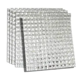 Soulscrafts 720643003878 Mirror Glass Mosaic Tile Beveled Silver Crystal Backsplash Tiles 12x12 In