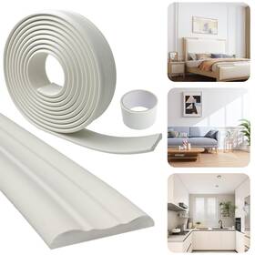 Spnkmjuj 730425965690 1 Pcs Peel And Stick Wall Molding 16.4 Ft X 2.4 Chair Rail Moulding For Walls