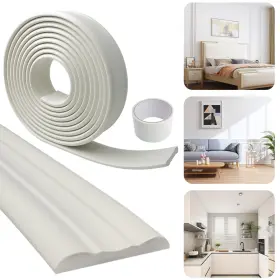 Spnkmjuj 730425965690 1 Pcs Peel And Stick Wall Molding 16.4 Ft X 2.4 Chair Rail Moulding For Walls