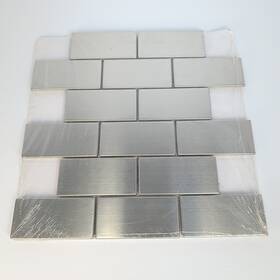 Stainless Steel Brick Mosaics 20-617 Tenedos 2x4 Subway Mosaic Tile Mesh-mounted Kitchen 8mm