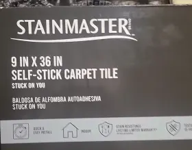 5279504 Stainmaster 9 X 36 Indoor Self Stick Carpet Tile 8 Piece Covers 18sqft #5279504 5279504 Stainmaster 9 X 36 Indoor Self Stick Carpet Tile 8 Piece Covers 18sqft #5279504