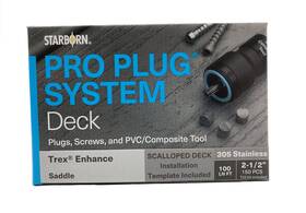Starborn Industries Pxdt469s250 Pro Plug System Clam Shell Pvc Composite Deck Boards Covers 100 L Inch