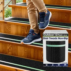 Stbg630-12 Stepcore Outdoor Stair Treads Non Slip 30 Inch X 6 12-pack Glow In The Dark