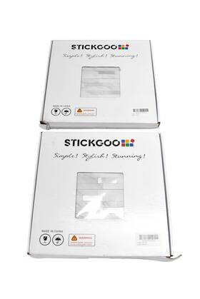 Stickgoo 17e-11tt Peel And Stick Backsplash Tiles White Marble Metal Mosaic Lot Of 2 Boxes
