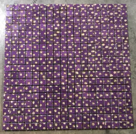 Stone Spectrum 727542386118 12x12 Tile Purple Square Mosaic Remodel Gold Circles Backsplash 1 T-10