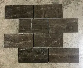 Stone Spectrum 727542386293 Emperador Dark Marble Tile Natural Remodel Shower 3 Inch X6 23 Sheets T-38