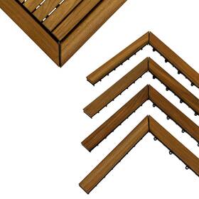 Strongtek Tl011b-o Teak Interlocking Deck Tiles Corner Easy Assembly Durable Quality Elevate