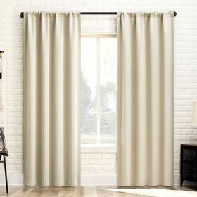 Sun Zero 711181179255 Bergen Theater Grade Cream Polyester 40 Inch W X 84 L Rod Pocket 100% Blackou
