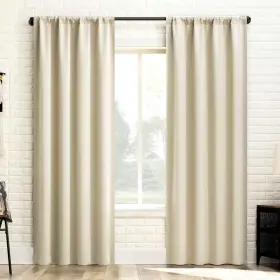 Sun Zero 711181179255 Bergen Theater Grade Cream Polyester 40 Inch W X 84 L Rod Pocket 100% Blackou