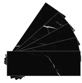 100300-mbblk-30 Sunwings Subway 12 Inch X 4 X.12 Black Marble Peel And Stick Backsplash Stone Wall Tile 10sqft