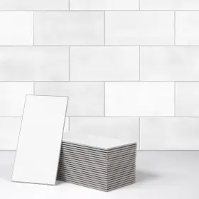 100-sheet Sunwings 75150 3 Inch X6 Subway Peel And Stick Backsplash Wall Tile