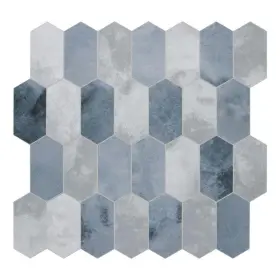Sds002-blu-10 Sunwings Peel Stick Backsplash 12 Inch X11.5 Stone Composite Wall Tile Spc Blue