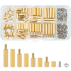 Sutemribor 688209820881 M2.5 Male Female Hex Brass Spacer Standoff Screw Nut Assortment