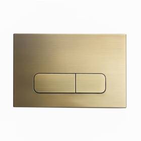Swiss Madison 313030929983 Wall Mount Dual Flush Actuator Plate With Rectangle Push Buttons Brushed Brass