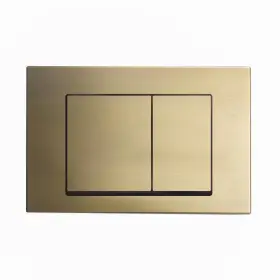 Swiss Madison 313105319343 Wall Mount Dual Flush Actuator Plate With Square Push Buttons Brushed Brass