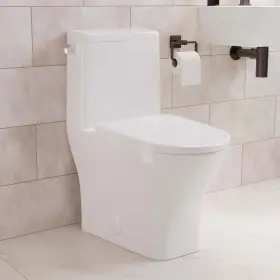Swiss Madison 810082331363 Sublime Ii One-piece Round Toilet Side Flush 1.28 Gpf Glossy White