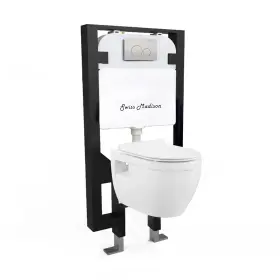 Swiss Madison 810082331677 Ivy Wall Hung Elongated Toilet Bundle Glossy White Swiss Madison 810082331677 Ivy Wall Hung Elongated Toilet Bundle Glossy White