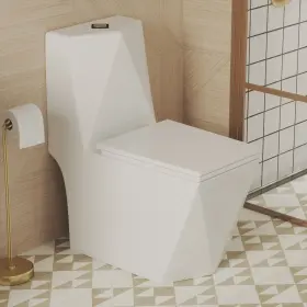 Swiss Madison 810082334371 Brusque One-piece Square Toilet Dual-flush 1.1/1.6 Gpf