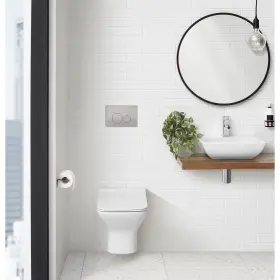 Swiss Madison 858169007121 Wall Mount Toilet Actuator Flush Push Button Matte Chrome