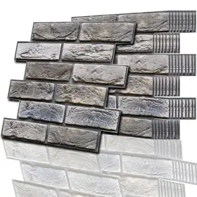 Sz3d045183 Sz3d 3d Brick Wall Panels Peel And Stick 11.8 X Inches Set Of Dark Gray
