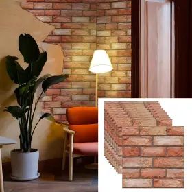 D001-d002-045 Szgwtk 3d Wall Panels Peel And Stick Faux Brick Wallpaper Panel Self