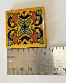 211315-190 Talamex 2 Inch X 20 Pcs Yellow Butterfly Talavera Mexican Tile