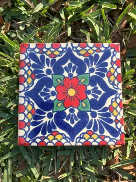 Til393e Talavera La Fuente - Escamilla Rojo Tiles 90ea. Of 4.25inch X