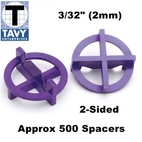 3003 Tavy Two-sided Tile Spacers Purple 3/32 2mm Contractor Pack Approx 500 Pieces