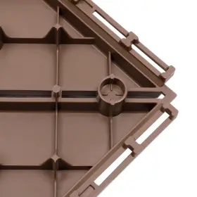 Tbvechi 756804820411 27 Pack Plastic Interlocking Deck Tiles Outdoor Patio Flooring Coffee 12 Inch X12