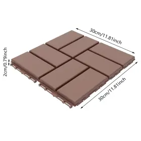 Tbvechi 756804820442 36pcs Anti Warping Interlocking Wood Flooring Patio Deck Tiles Outdoor Balcony