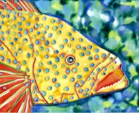 1782d Tcitiles Yellow Spotted Tropical Fish 6x6 Inches Ceramic Tile