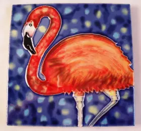 1784k Tcitiles Tropical Pink Flamingo Mingo 4x4 Ceramic Tile
