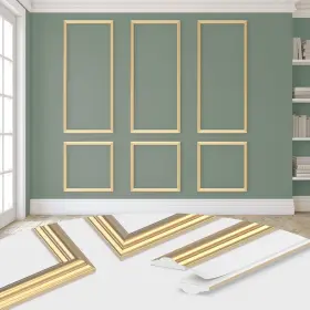 Tech 313032618663 Peel And Stick Wall Molding Kit Pre Cut Wainscoting Panels For Interior Tech 313032618663 Peel And Stick Wall Molding Kit Pre Cut Wainscoting Panels For Interior