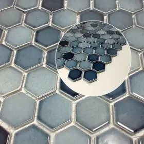 Tpld-lgmx1x1 Tenedos 736816838277 Georgia Denim Indigo Blue Grayish 1x1 Hexagon Mosaic Porcelain W