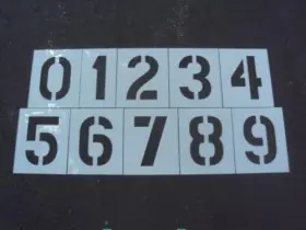 12num60 The American Striping Company 12 Inch Number Stencils Parking Lot Kit - 60 Mil 1/16 Thick
