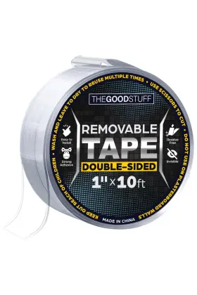The Good Stuff 850030303035 Double Sided Tape Heavy Duty 1 Inch X10ftft Transparent Nano For Mounting -