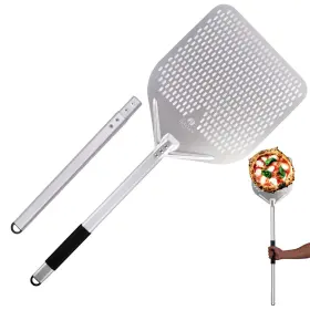 Pp-13-l The Italian Kitchen Specialty Tools Perforated Pizza Peel 13 Inch W X 16.7 L- Professional Restaurant Grade Large Meta