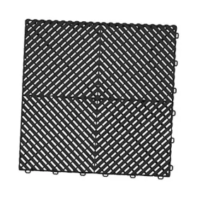 The Recreational Group 810032313203 Ribtrax Pro Interlocking Garage Floor Tiles 24 Pack Jet Black Tile
