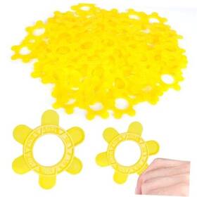 Threetwone Hmx6 Pcs Reusable Hexagon Tile Spacers 6 Size-in-1 Multicolor Leveling 200 Yellow