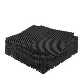 Thwell 763977416228 Pack 16 Inch X Interlocking Garage Floor L W 0.7 Th 24 Black