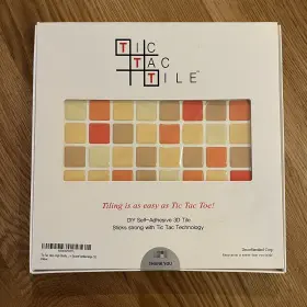 Sqw05 Tic Tac Tiles Peel And Stick Self Adhesive 3d Diy Vanilla Orange 10ct