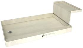 Tile Redi 810023578079 P3660lrb36kit Baseftn Bench 72 Inch X 36 Rectangular Shower - Nickel
