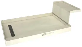 Tile Redi 810023578222 Rt3248lrb32kit Baseftn Bench 60 Inch X 32 Rectangular - Nickel