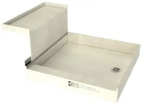 Tile Redi 810023578482 P4848rrb48kit Baseftn Bench 60 Inch X 48 Rectangular Shower - Chrome