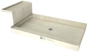 Tile Redi 810023578499 P4848crb48kit Baseftn Bench 60 Inch X 48 Rectangular Shower - Chrome