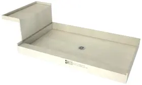 Tile Redi 810023578499 P4848crb48kit Baseftn Bench 60 Inch X 48 Rectangular Shower - Chrome