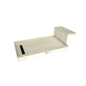 Tile Redi Rt3448l-mb-rb34-kit Rt3448l-rb34-kit Baseftn Bench 60 Inch X 34 Rectangular - Grey With Matte
